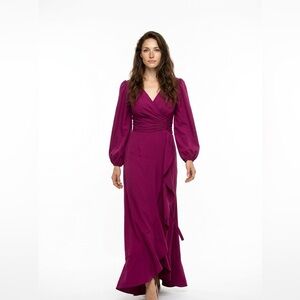 Chic Long Sleeve Burgundy Dress